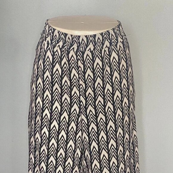 Wide Leg Elastic Waist Full Length Casual Pants Geometric Print Size Large Flowy - Picture 3 of 7